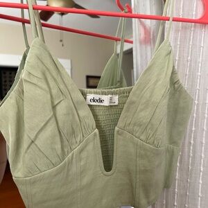 Elodie Size XS Light Sage Green Cropped V-Neck Tank